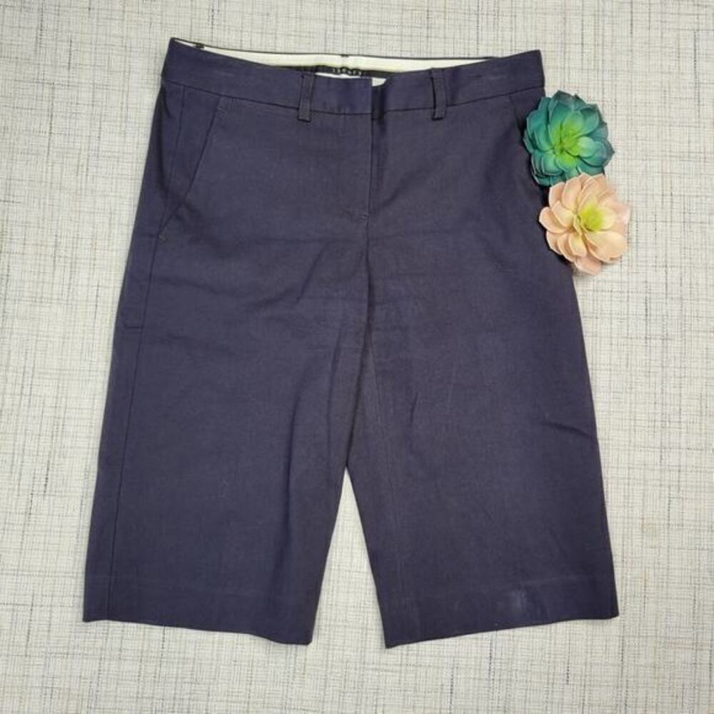 Theory Tailored Bermuda Eco Navy Coin Shorts 0‎